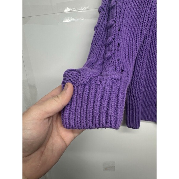 Lane Bryant Women’s Purple Cable Knit Sweater Size 18/20 Plus - Picture 3 of 11